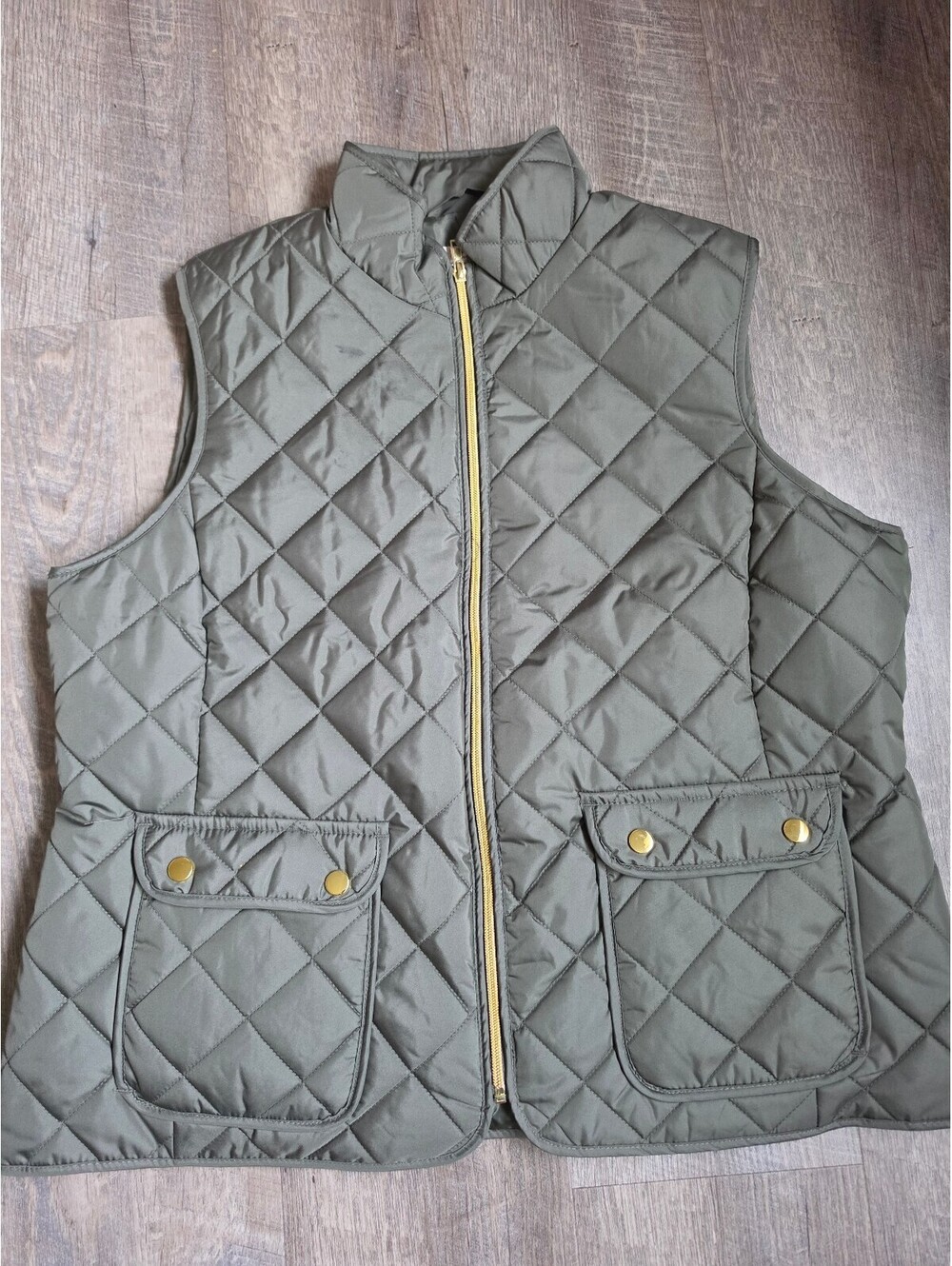 St. John's Bay Quilted Olive Green Vest XL
